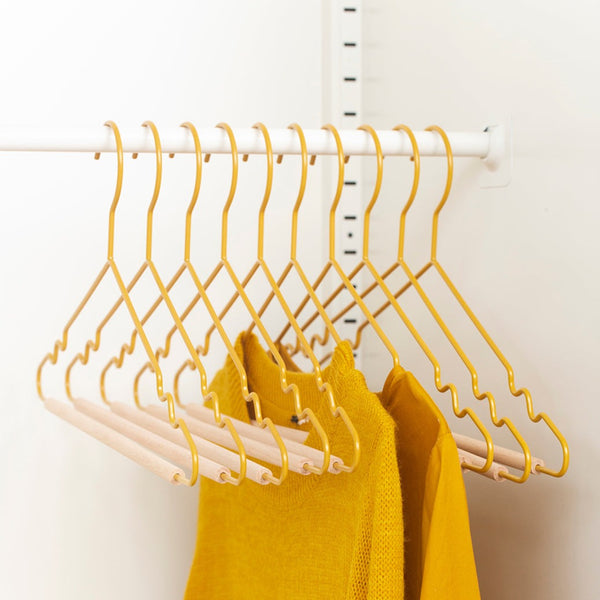 Adult Coated Wire Top Hangers Set of 10 (Mustard)