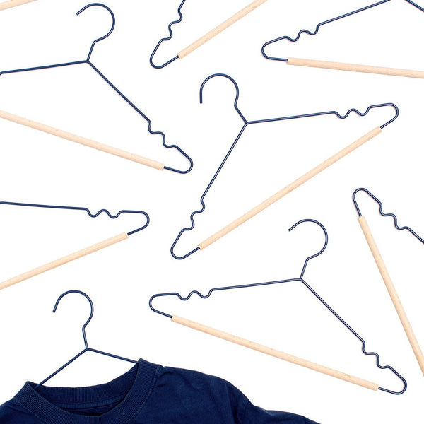 Adult Coated Wire Top Hangers Set of 10 (Navy)