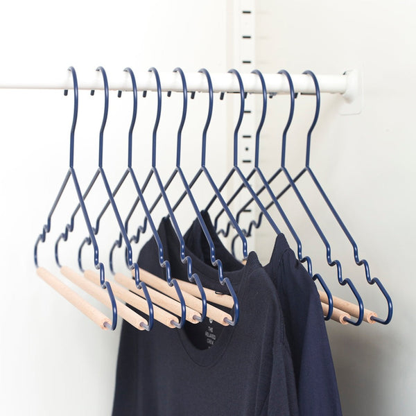 Adult Coated Wire Top Hangers Set of 10 (Navy)