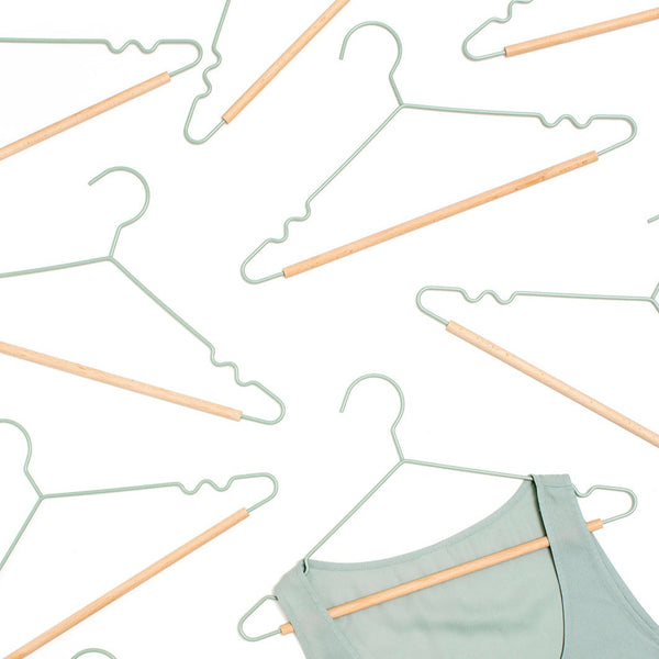 Adult Coated Wire Top Hangers Set of 10 (Sage)