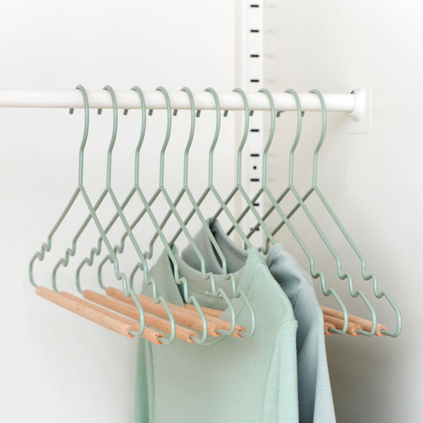 Adult Coated Wire Top Hangers Set of 10 (Sage)