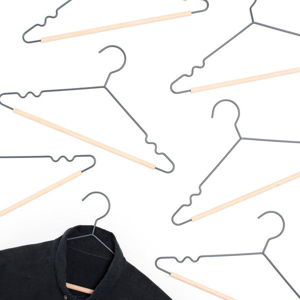 Adult Coated Wire Top Hangers Set of 10 (Slate)