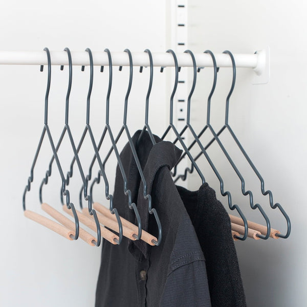 Adult Coated Wire Top Hangers Set of 10 (Slate)