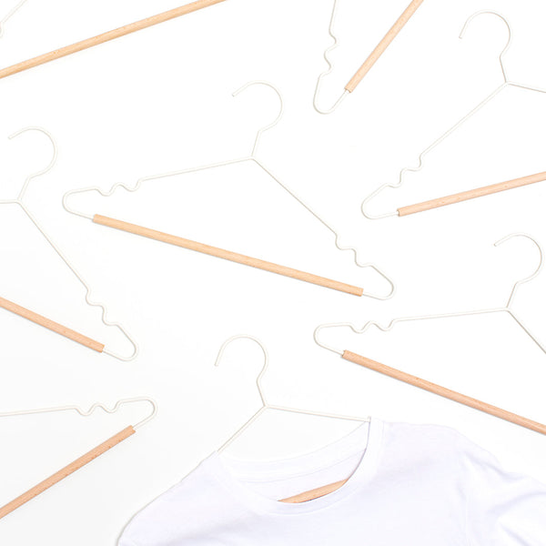 Adult Coated Wire Top Hangers Set of 10 (Chalk)