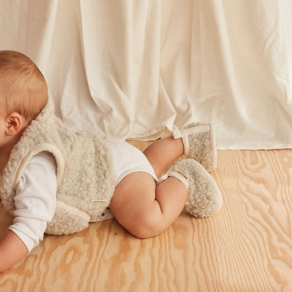 Bini Merino Wool Baby Booties (Cloud)