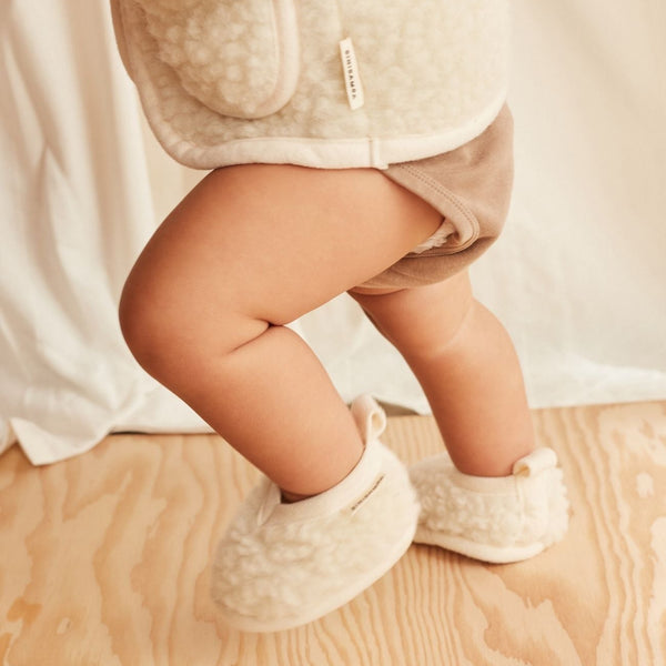 Bini Merino Wool Baby Booties (Milk)