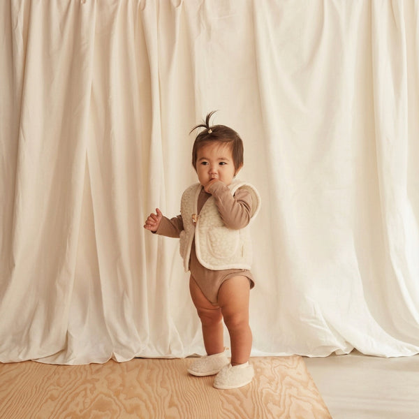 Bini Merino Wool Baby Booties (Milk)