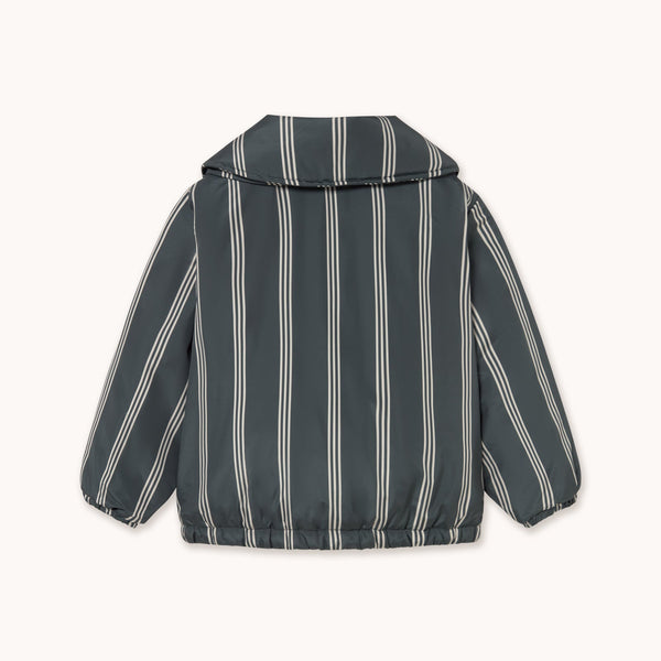 Lines Ink Blue Collared Padded Jacket