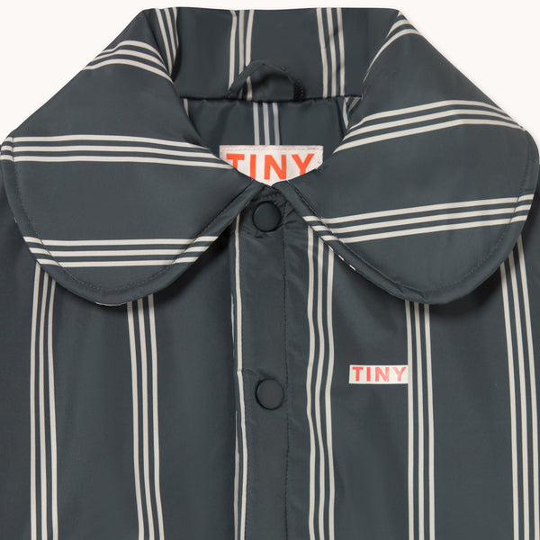 Lines Ink Blue Collared Padded Jacket