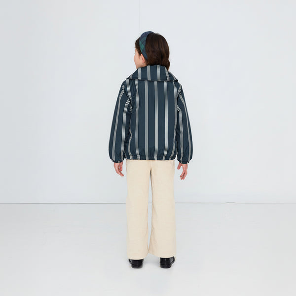 Lines Ink Blue Collared Padded Jacket