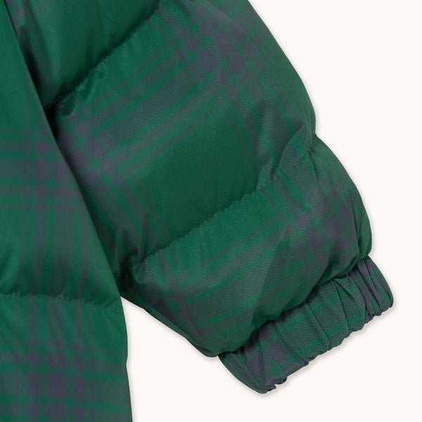 Green Checked Padded Baby Pramsuit
