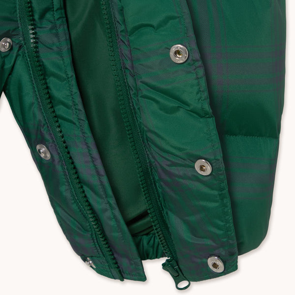 Green Checked Padded Baby Pramsuit