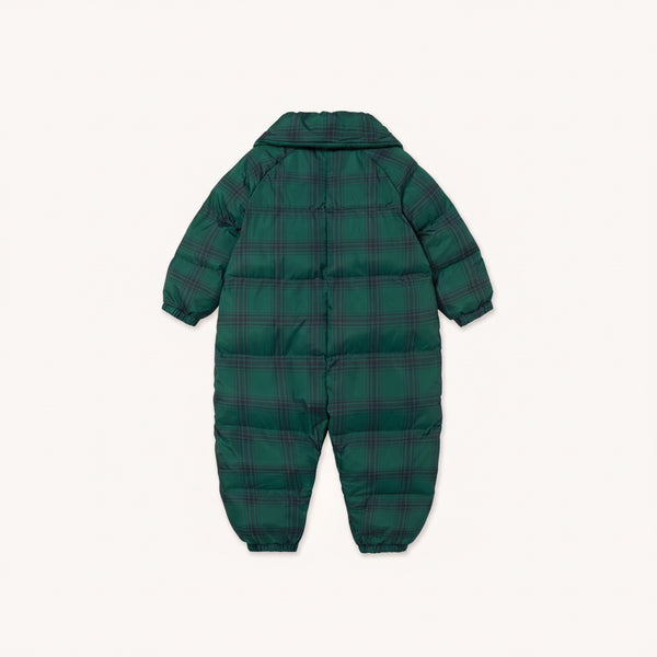 Green Checked Quilted Padded Overalls
