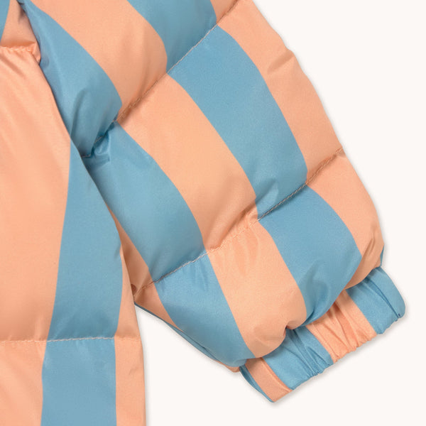 Nude Blue Stripes Padded Baby Pramsuit