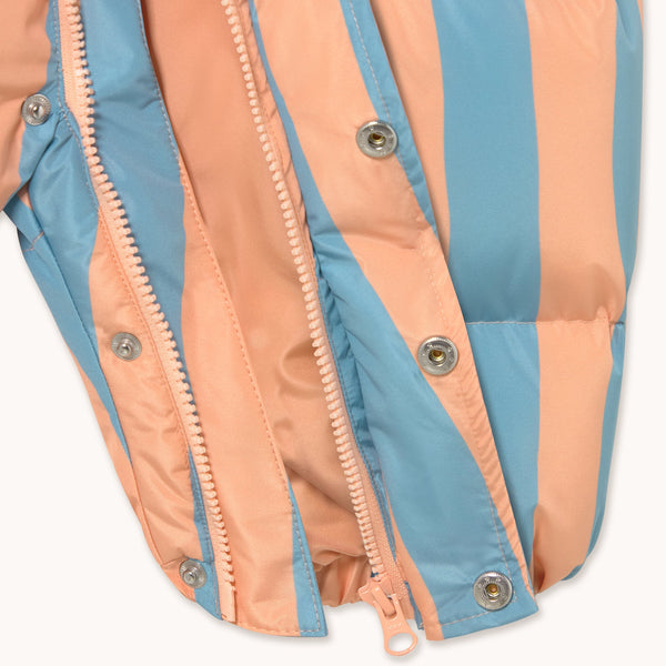 Nude Blue Stripes Padded Baby Pramsuit
