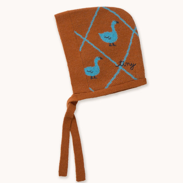 Blue Swans Wool Mix Knit Baby Bonnet (Brown)
