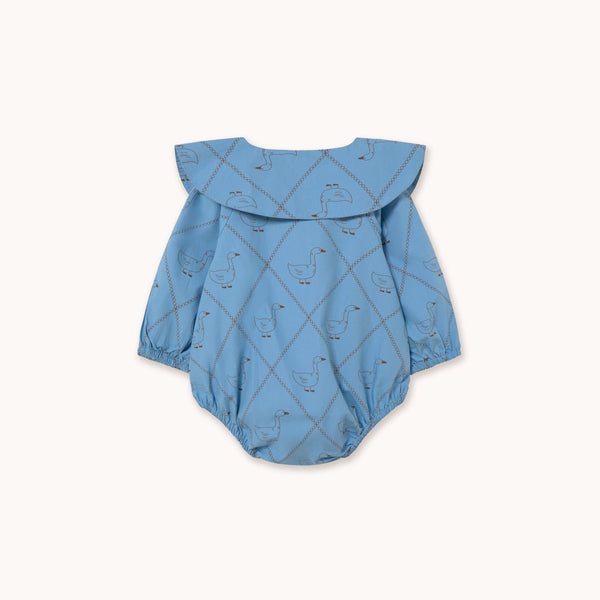 Geese Print Poplin Cotton Baby Long-Sleeved Bodysuit Romper