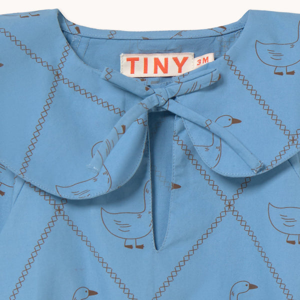 Geese Print Poplin Cotton Baby Long-Sleeved Bodysuit Romper