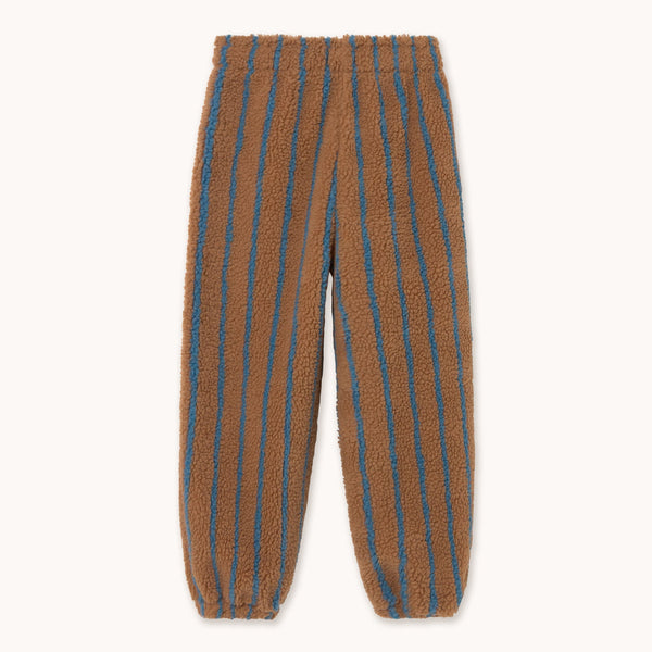 Stripes Teddy Sherpa Sweatpant Jogging Bottoms (Light Brown)