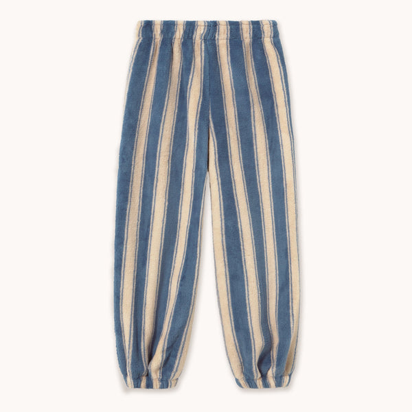 Blue Retro Stripes Polar Fleece Sweatpant Jogging Bottoms (Petrol Blue)
