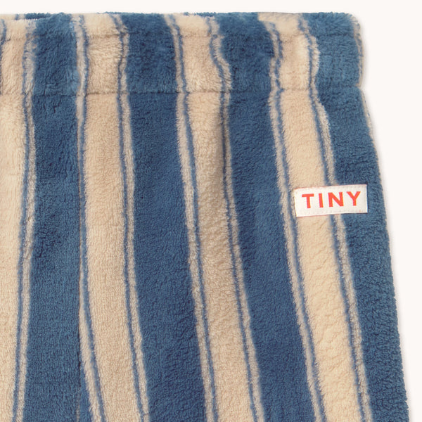 Blue Retro Stripes Polar Fleece Sweatpant Jogging Bottoms (Petrol Blue)