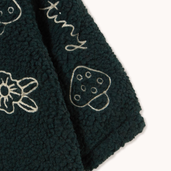 Tiny Apples Sherpa Teddy Baby Pramsuit (Ink Blue)