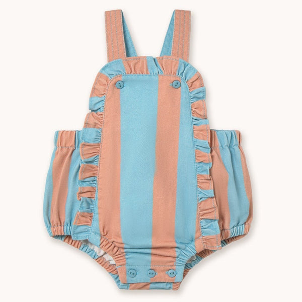 Stripes Blue and Pink Denim Cotton Baby Bodysuit Romper