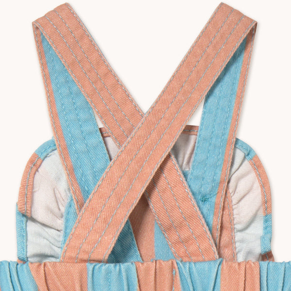Stripes Blue and Pink Denim Cotton Baby Bodysuit Romper