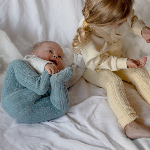 Silly Silas Soft Terry Rib Tights with Braces (Misty Blue)