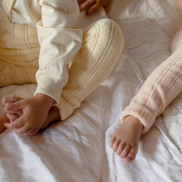 Silly Silas Soft Terry Rib Footless Tights with Braces (Lemon Icing)