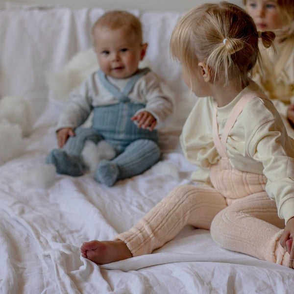 Silly Silas Soft Terry Rib Tights with Braces (Misty Blue)