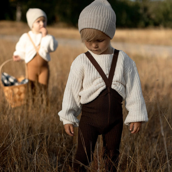 Silly Silas Unisex Woollen Tights with Braces (Cappuccino)