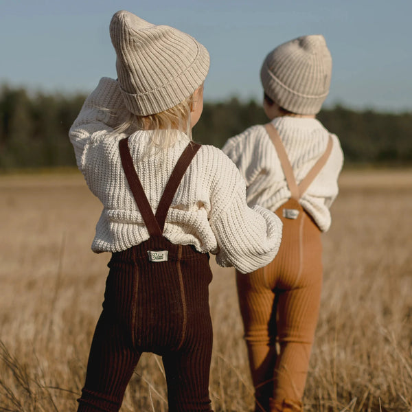 Silly Silas Unisex Woollen Tights with Braces (Cappuccino)