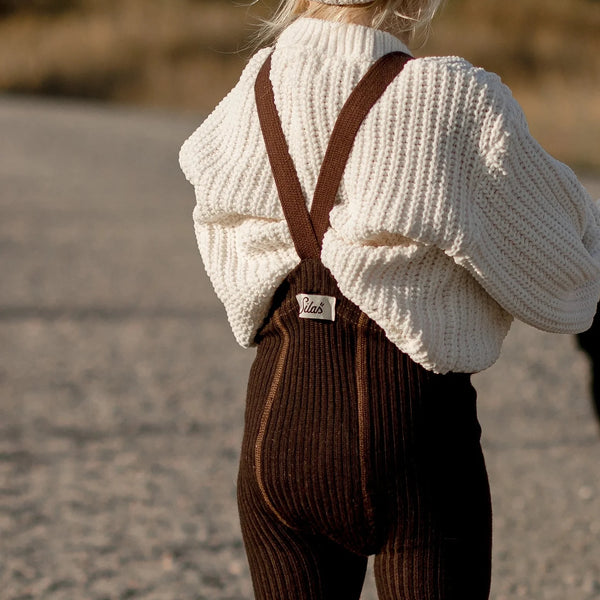 Silly Silas Unisex Woollen Tights with Braces (Cappuccino)