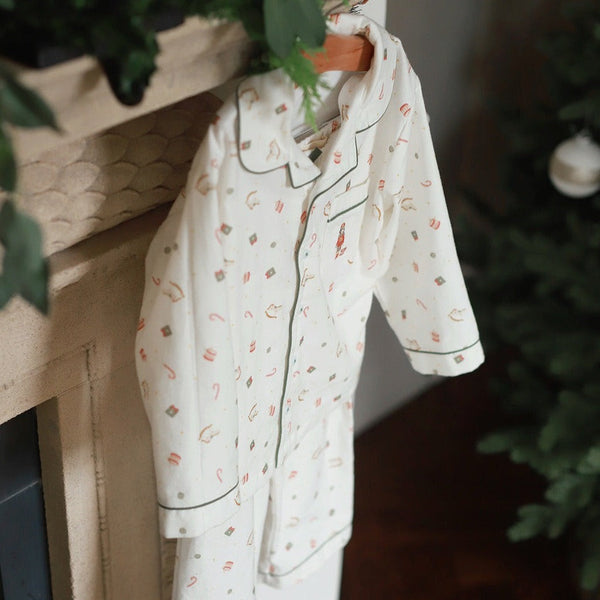 Boys Nutcracker Organic Cotton Flannel Button Up Pyjamas