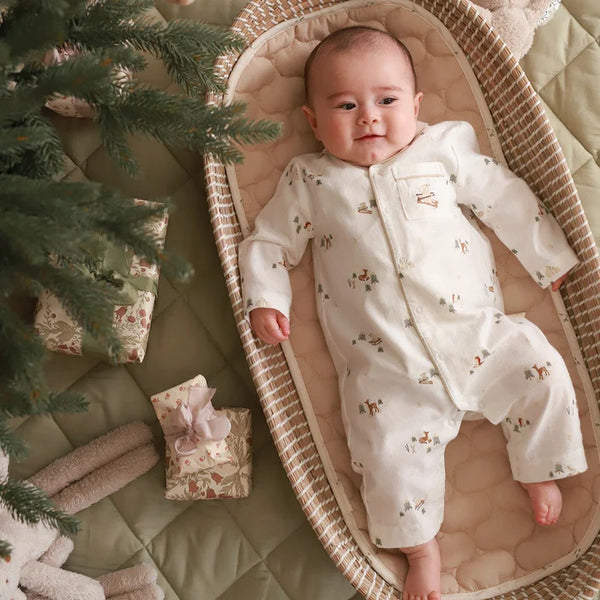 Baby Ski Scene Organic Cotton Flannel Sleepsuit