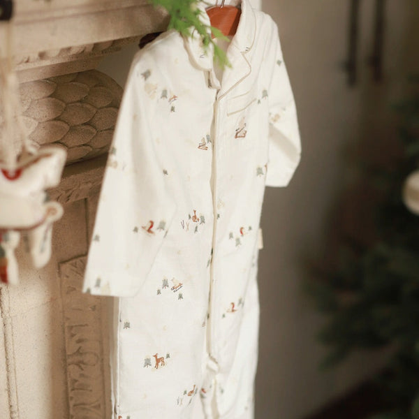 Baby Ski Scene Organic Cotton Flannel Sleepsuit