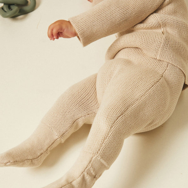 Afron Knit Footed Leggings (Oat)