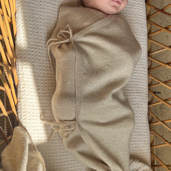 Maxim Premium Cashmere Baby Swaddle (Apricot Beige)