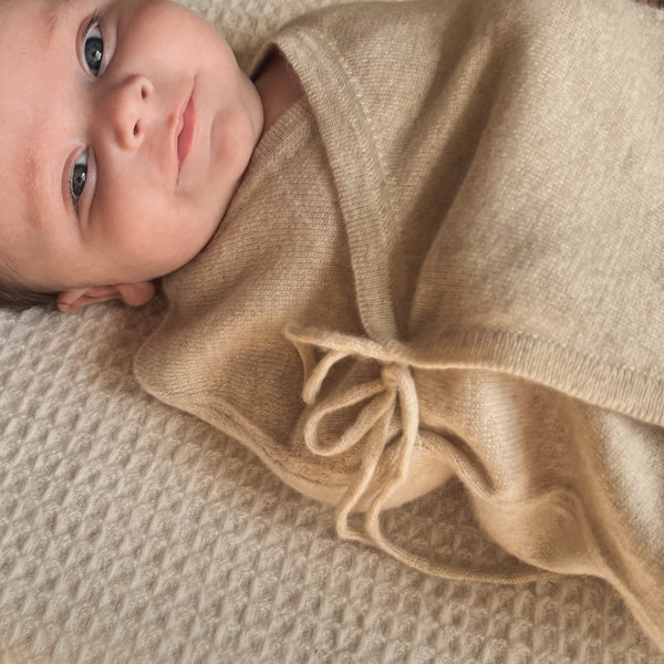 Maxim Premium Cashmere Baby Swaddle (Apricot Beige)