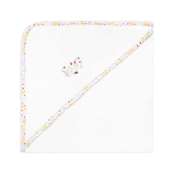 Organic Cotton Bunny Embroidered Hooded Towel (Wildflower Garden)
