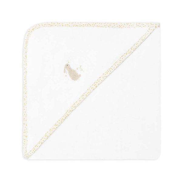 Organic Cotton Bunny Embroidered Hooded Towel (Wild Chamomile)