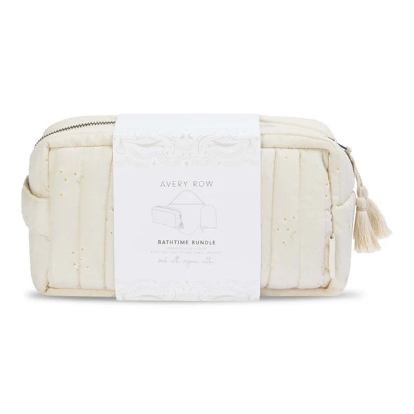 Bath time 3 Piece Towel, Washcloth + Washbag Baby Gift Set (Chamomile)