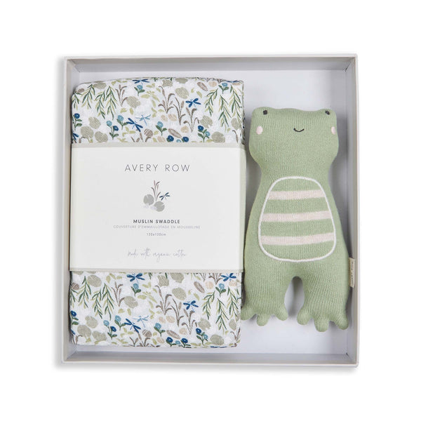 Swaddle & Cuddle Frog New Baby Gift Set (Riverbank)