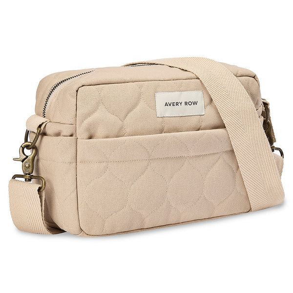 Quilted Cotton Pram Organiser Cross-Body Bag (Natural)