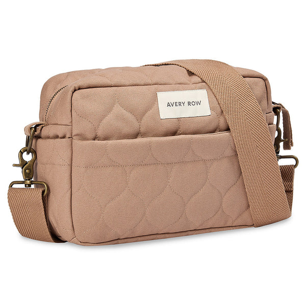 Quilted Cotton Pram Organiser Cross-Body Bag (Latte)