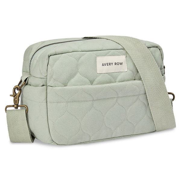 Quilted Cotton Pram Organiser Cross-Body Bag (Sage)