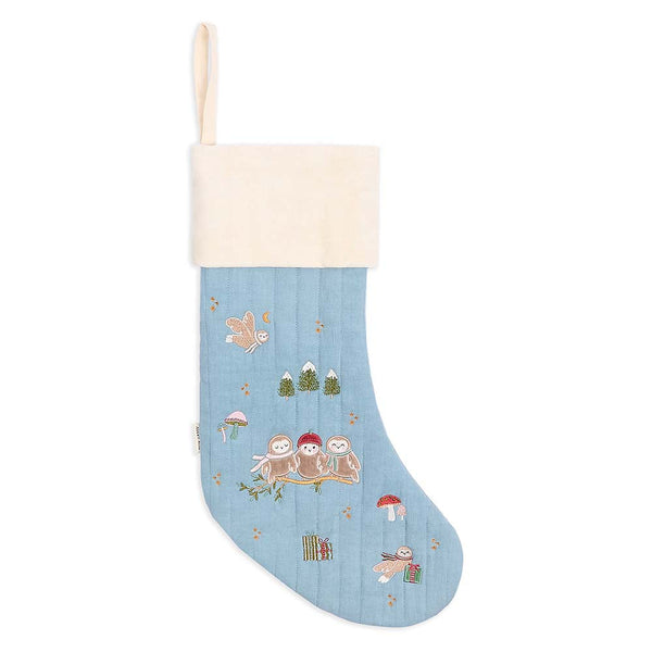 Owlet Embroidered Quilted Christmas Stocking