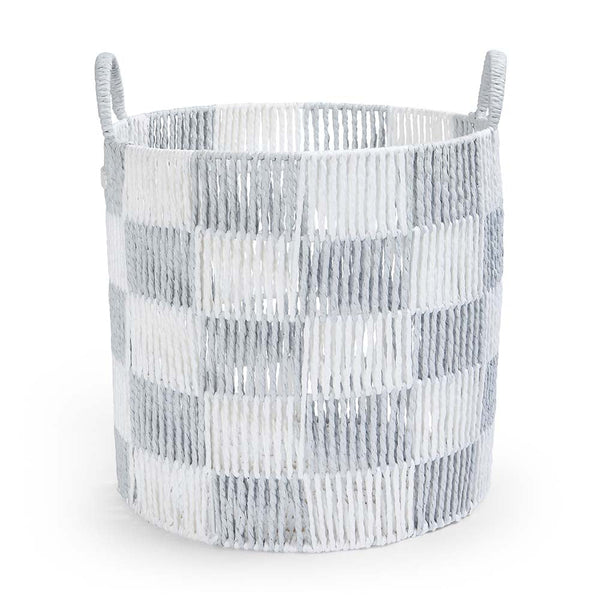 Checkerboard Large Storage Basket (Powder Blue)