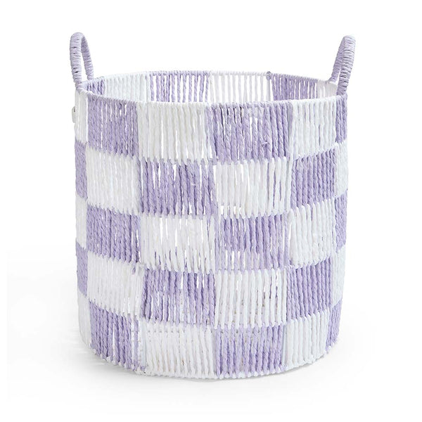Checkerboard Large Storage Basket (Lilac)